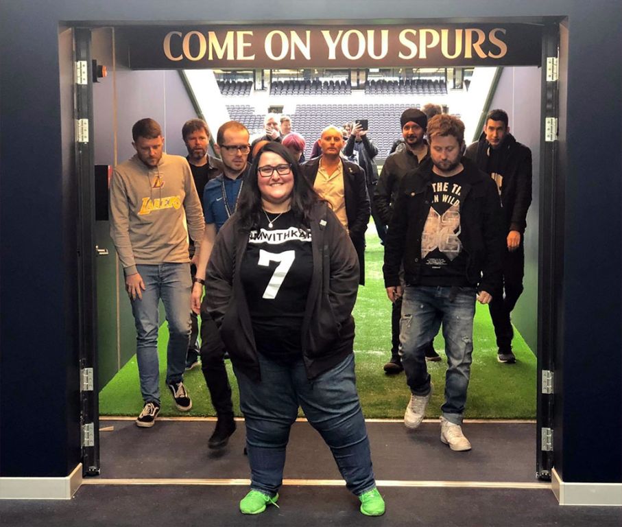 Chris with a group of fellow Spurs fans at the new ground